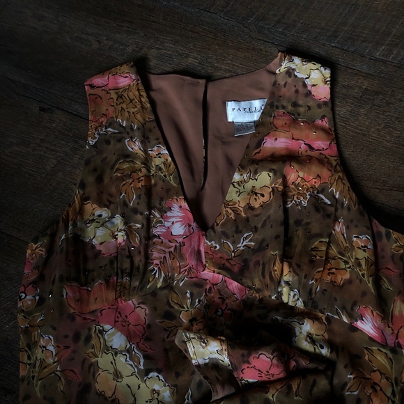 vintage adrianna papell silk dress - Picture 7 of 8